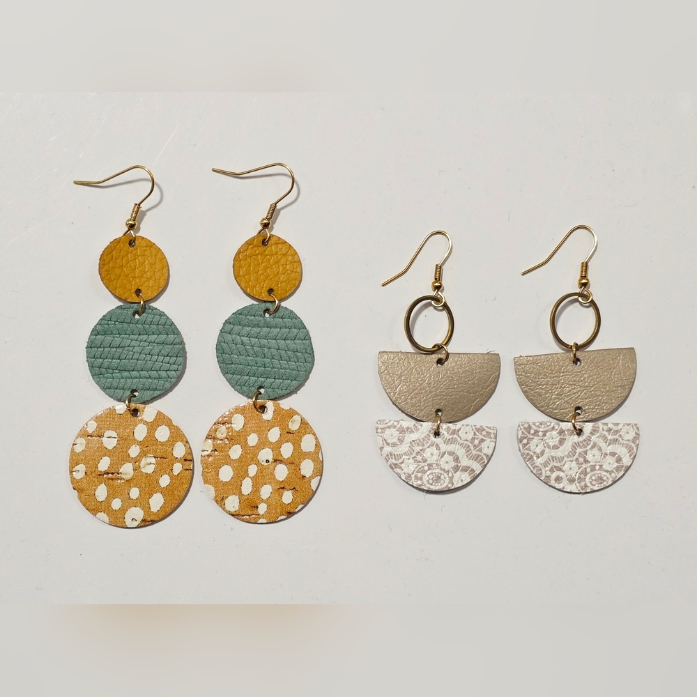 Lightweight Leather Dangle Earrings